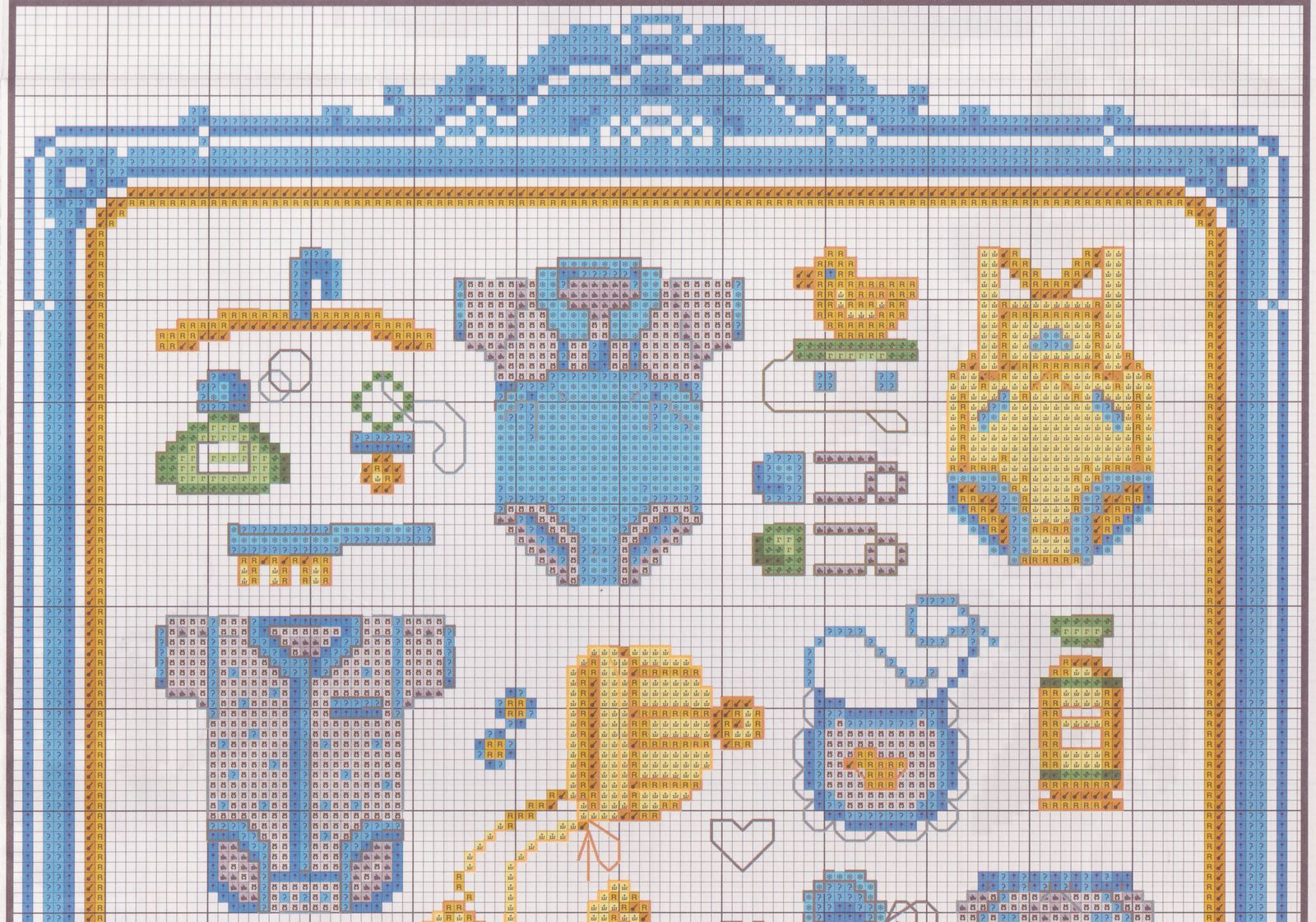 Schema punto croce Disegni portapigiamino 3