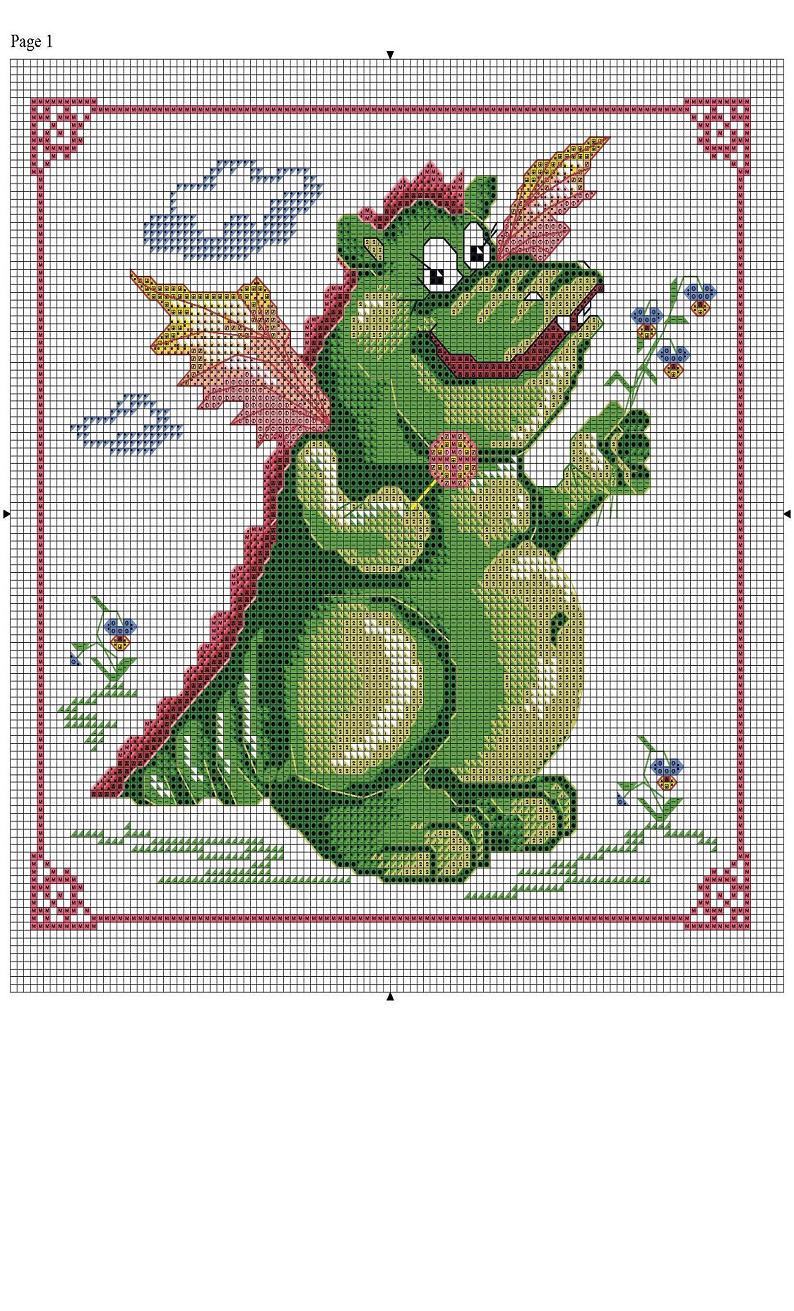 Schema punto croce Dragone gentile