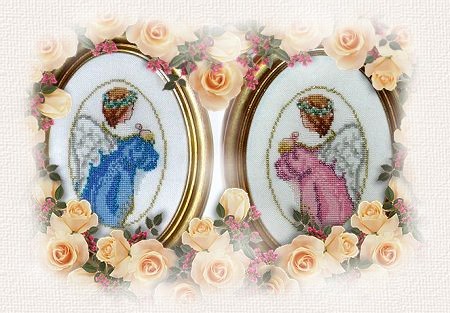 Schema punto croce Due angeli 1