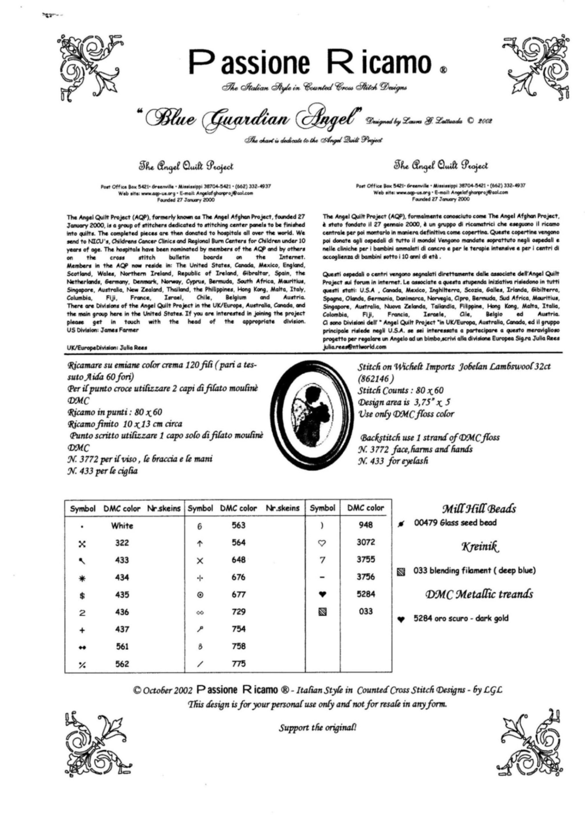 Schema punto croce Due angeli 2