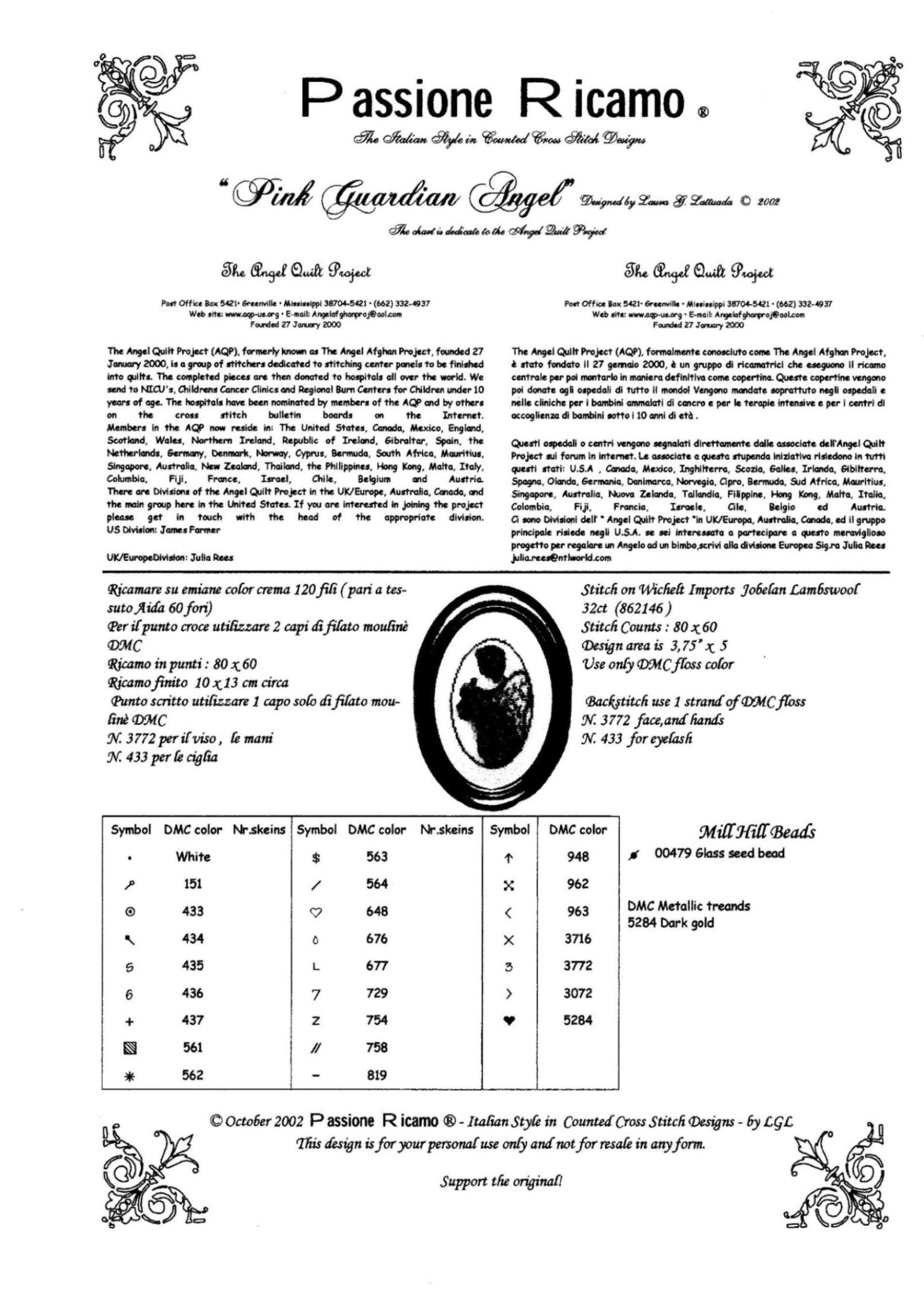 Schema punto croce Due angeli 3