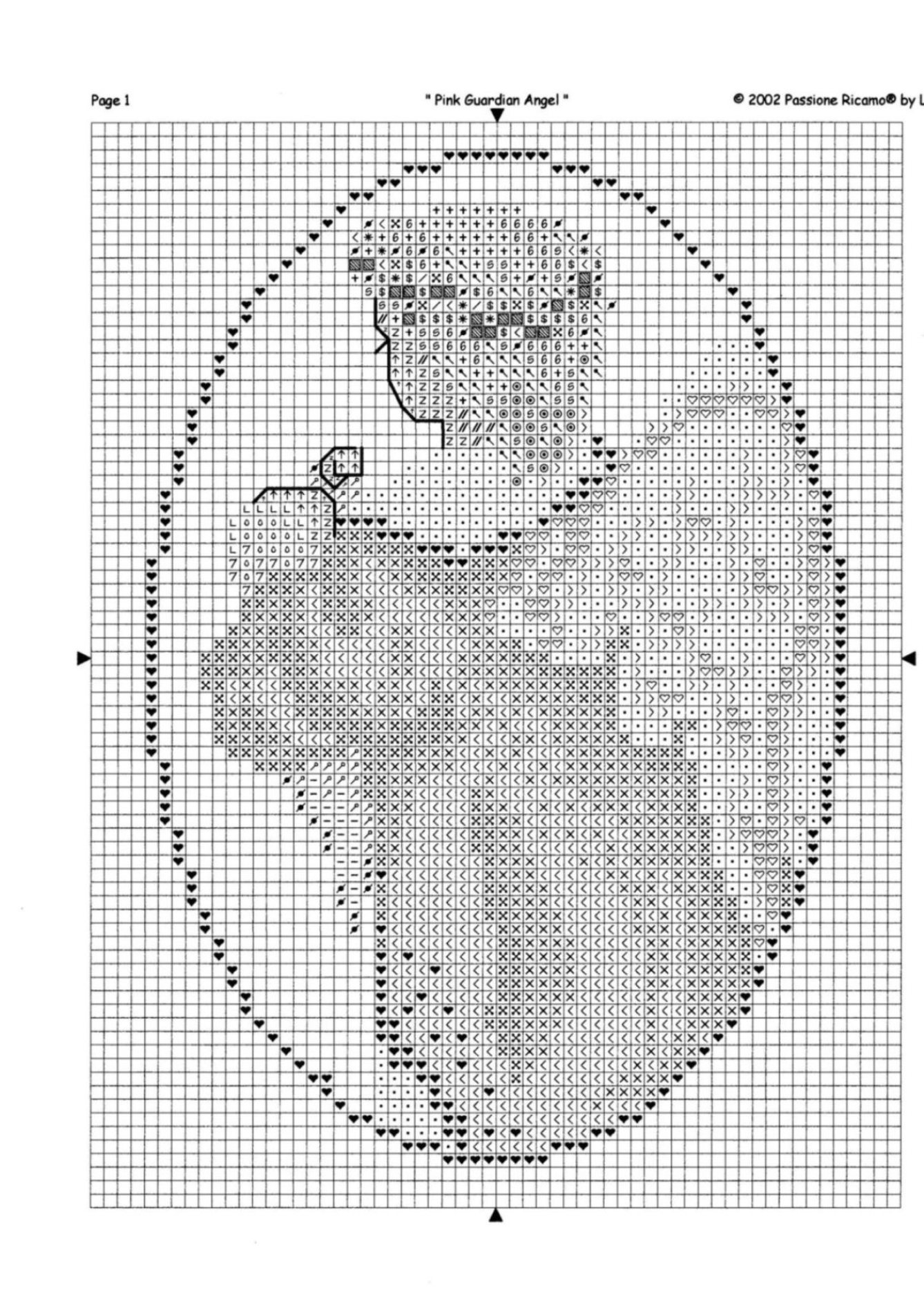 Schema punto croce Due angeli 4