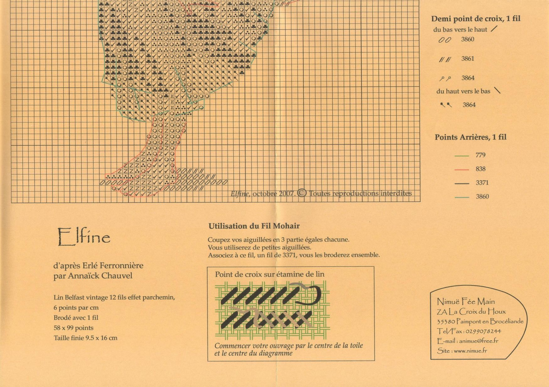 Schema punto croce Elfina 3