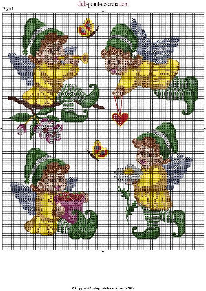 Schema punto croce Elfini