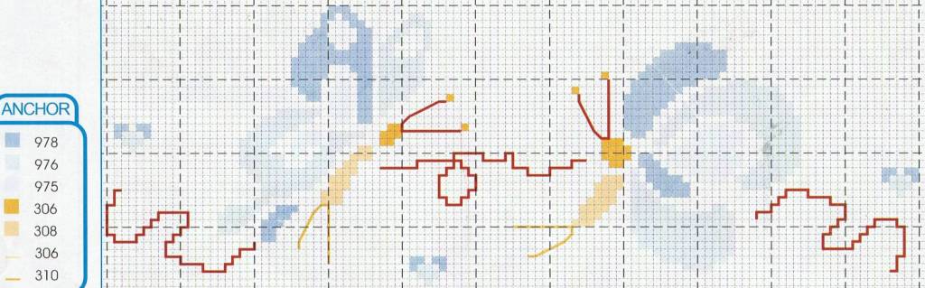 Schema punto croce Farfallina 1