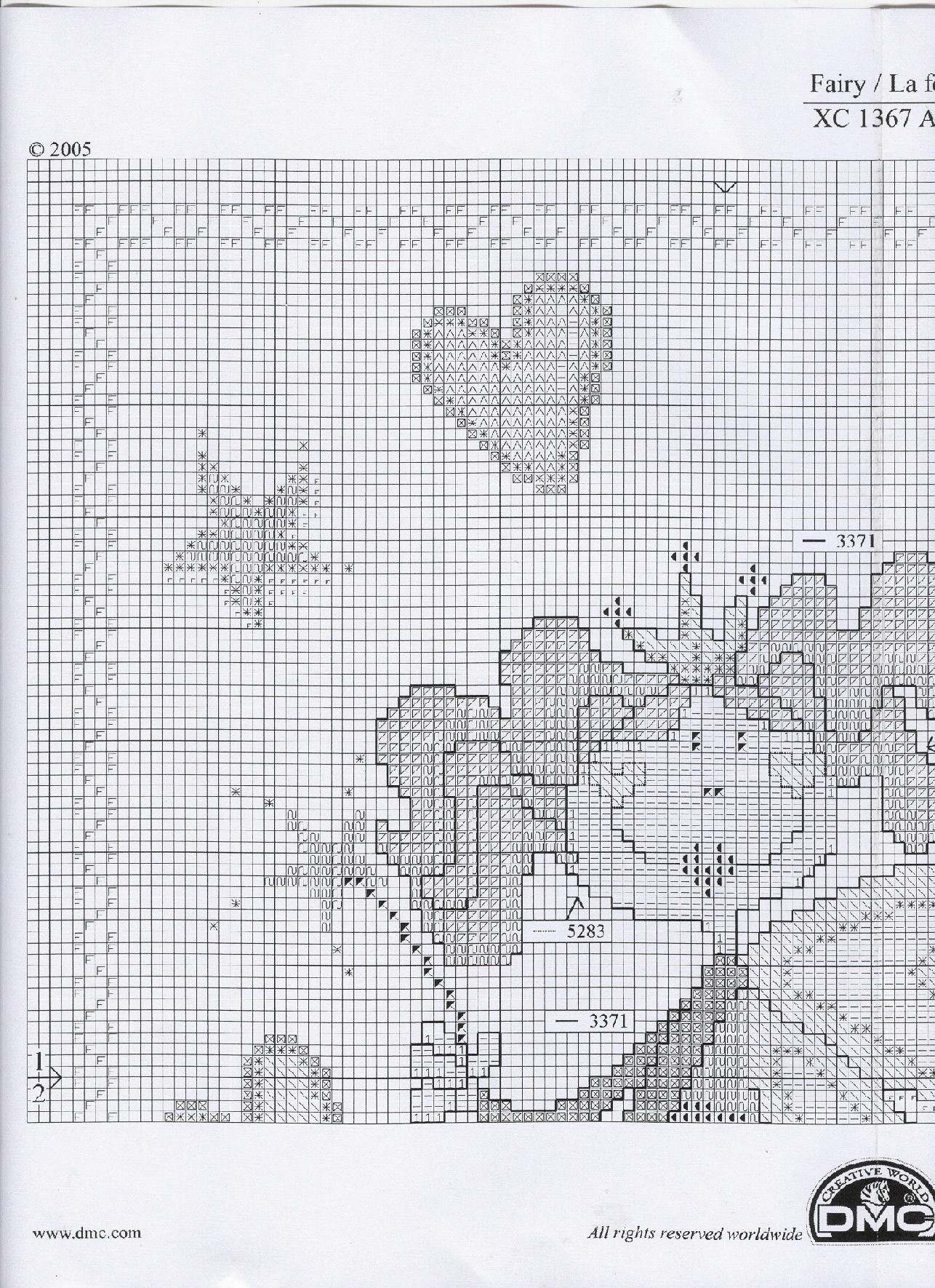 Schema punto croce Fatina gialla 2