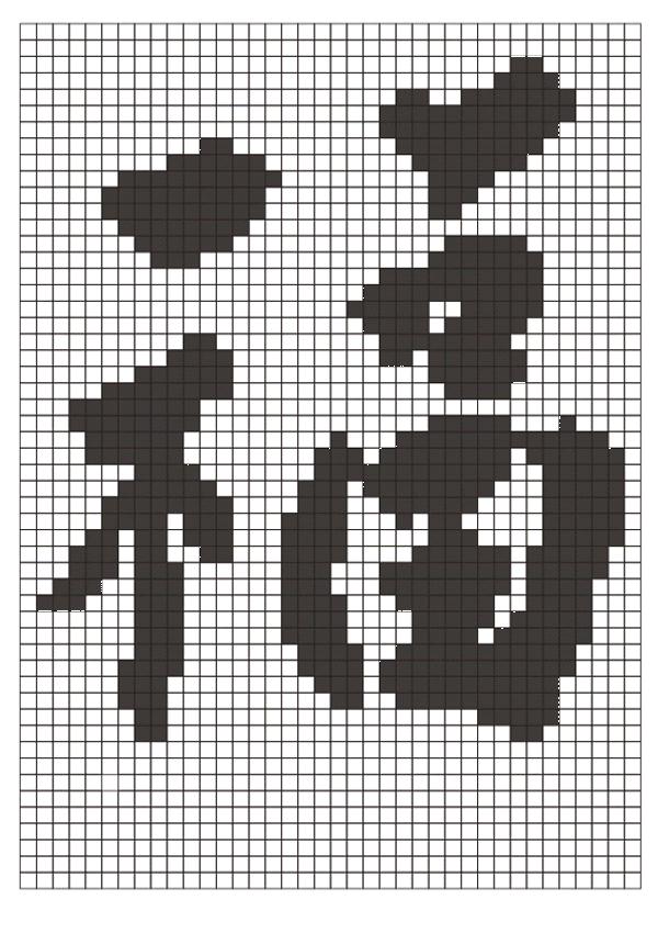 Schema punto croce Felicita giapponese