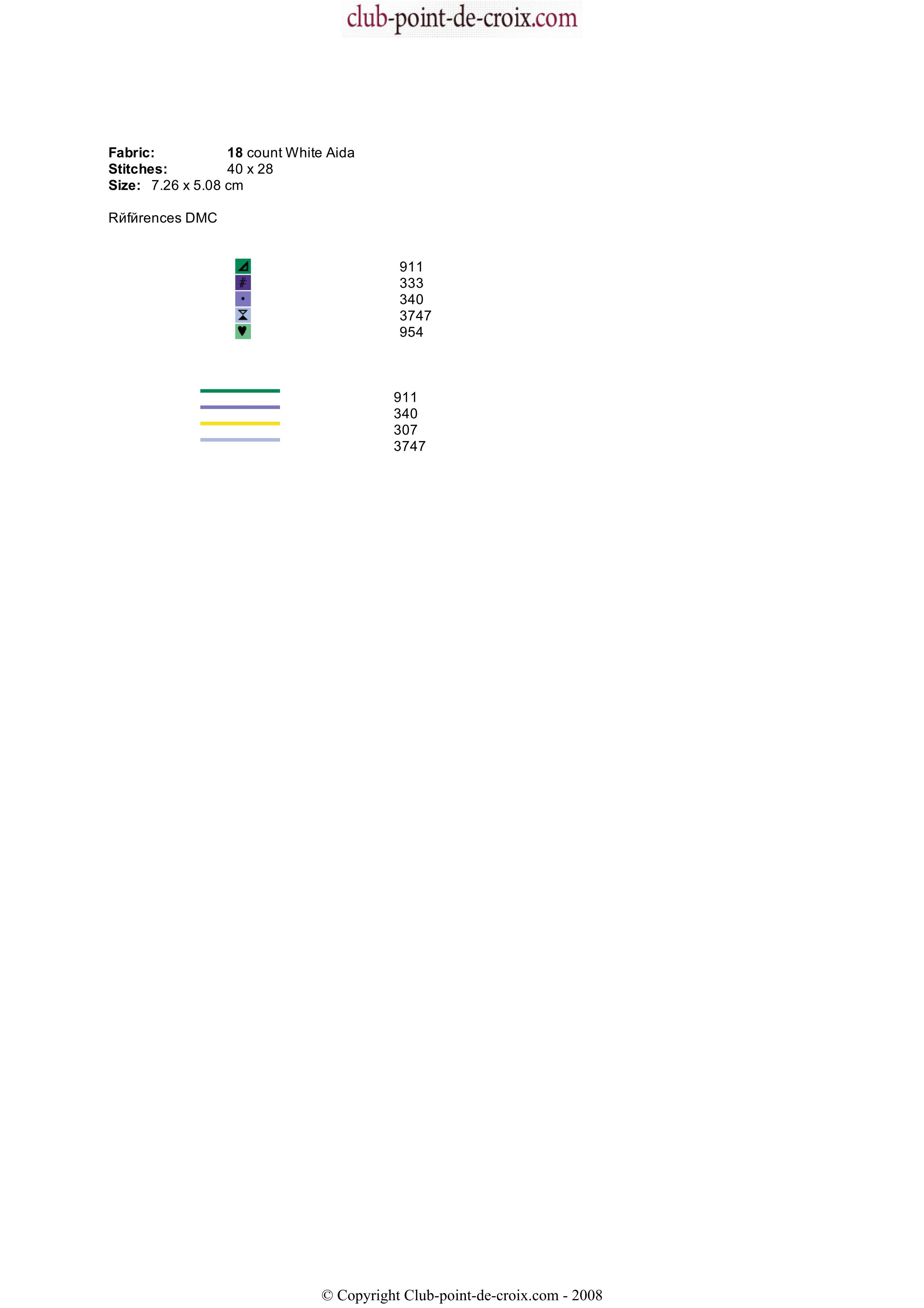 Schema punto croce Fiore viola 2