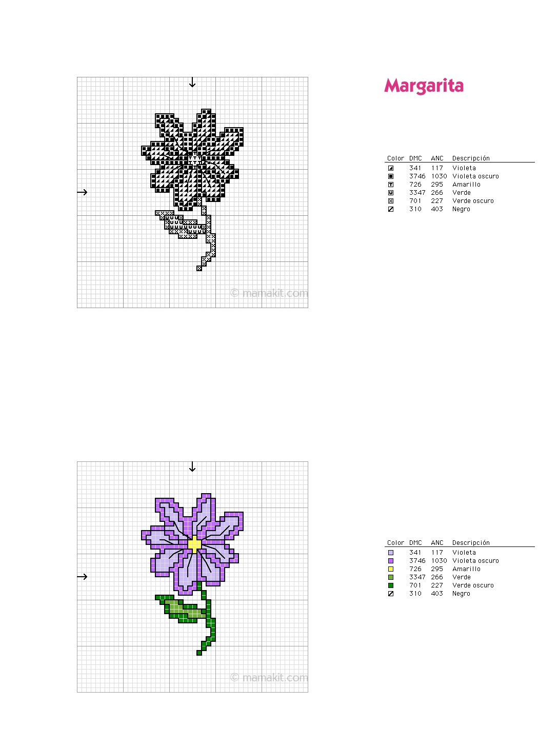 Schema punto croce Flormalva