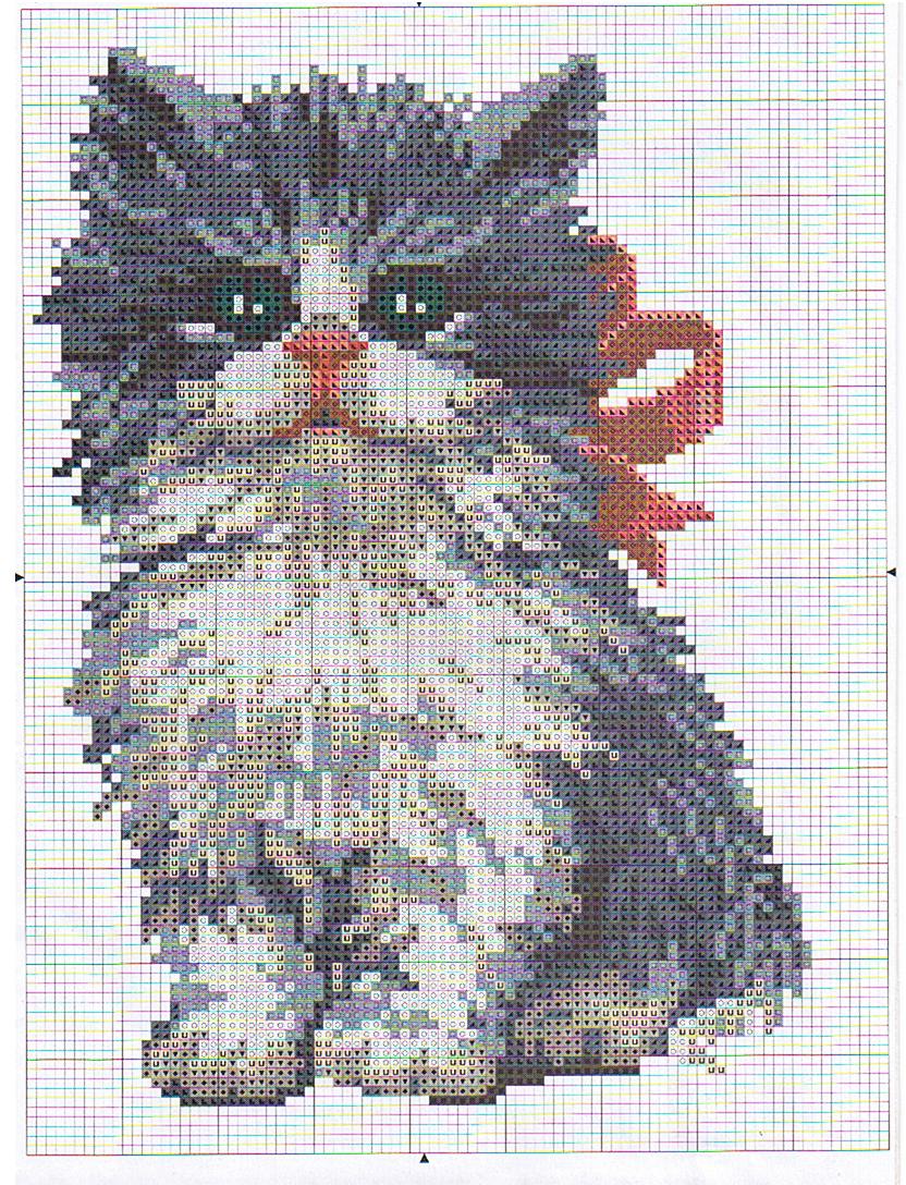 Schema punto croce Gattino piccolo 2