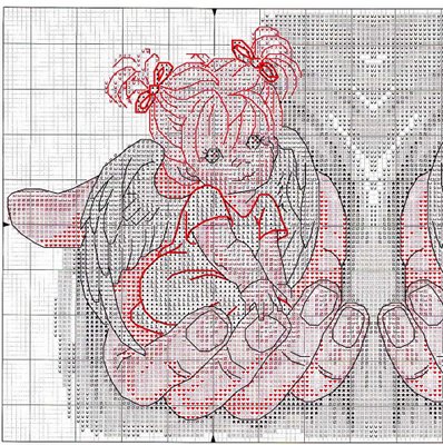 Schema punto croce Gemelline 2