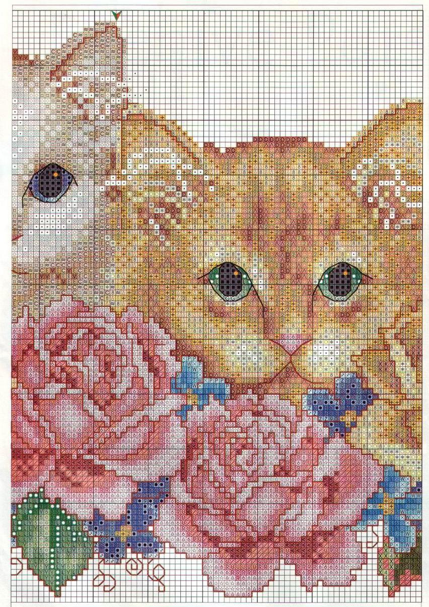 Schema punto croce Giardino dei gatti 2