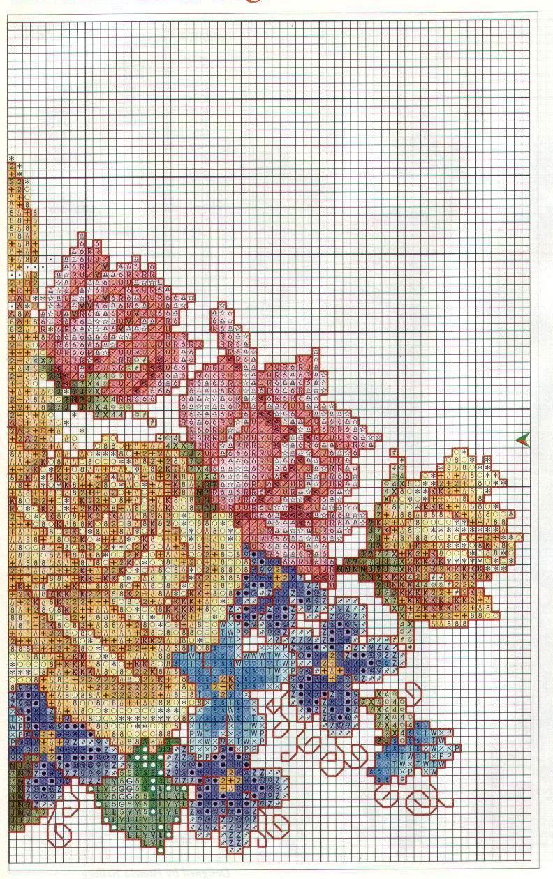 Schema punto croce Giardino dei gatti 3