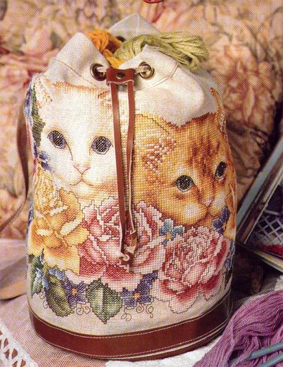 Schema punto croce Giardino dei gatti 4