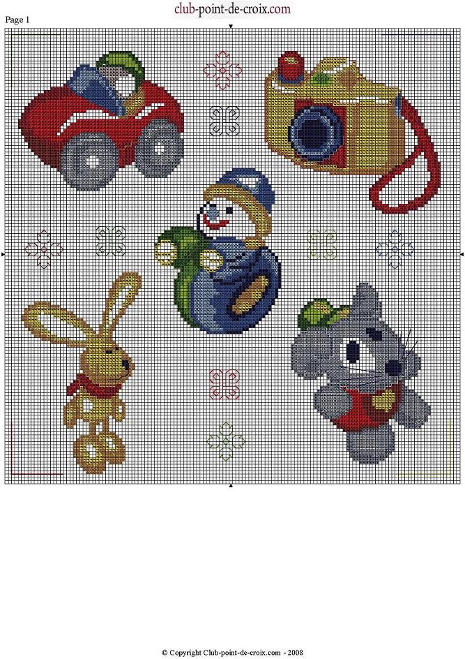 Schema punto croce Giocattoli bambini