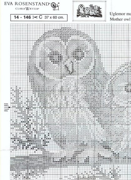 Schema punto croce Gufo3