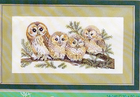 Schema punto croce Gufo4