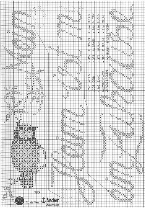 Schema punto croce Gufo5