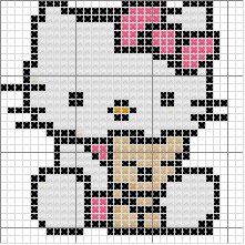 Schema punto croce Hello kitti 1