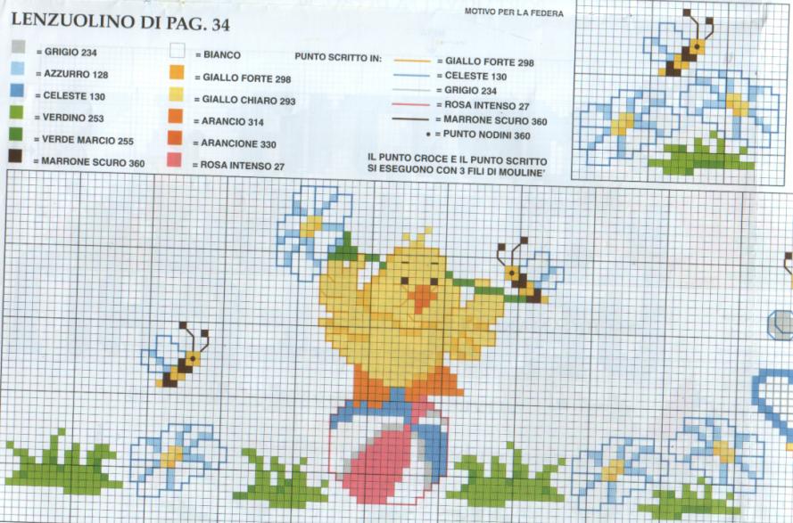 Schema punto croce Lenzuolino 3