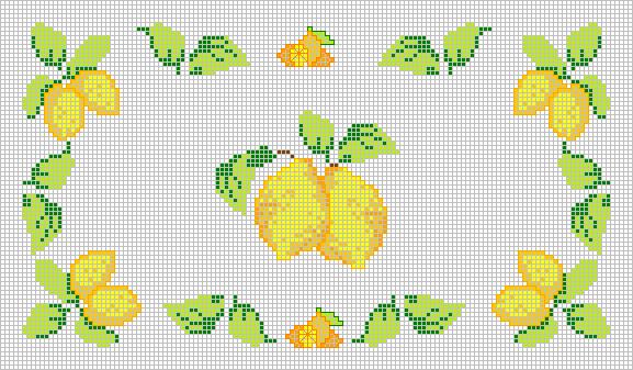 Schema punto croce Limoni 4