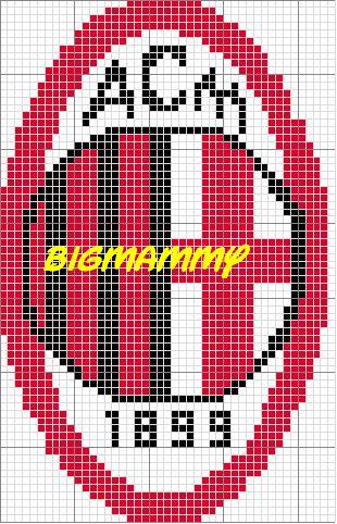 Schema punto croce Logo milan