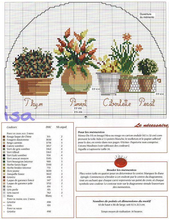 Schema punto croce Piante aromatiche 1