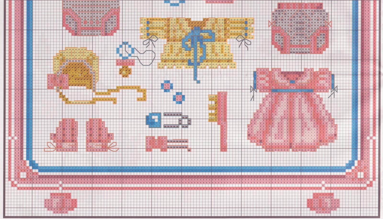 Schema punto croce Porta pigiama bimba 2