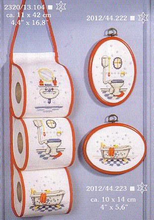 Schema punto croce Portarotoli bagno 1