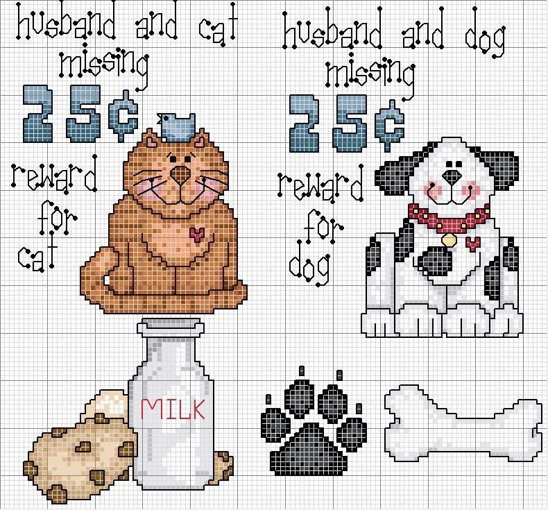 Schema punto croce Schemini cani