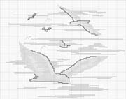 Schema punto croce Borsa Gabbiani 2