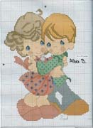 Schema punto croce Coppietta-bimbi