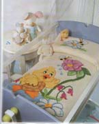 Schema punto croce Copriletto Bimba 1