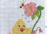 Schema punto croce Copriletto Bimba 2