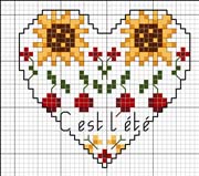 Schema punto croce Cuore Estate