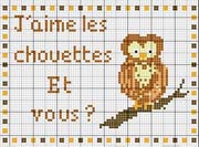 Schema punto croce Gufo7