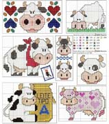 Schema punto croce Mucche