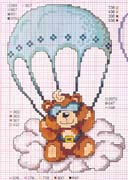 Schema punto croce Orsetto Paracadute