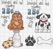 Schema punto croce Schemini Cani