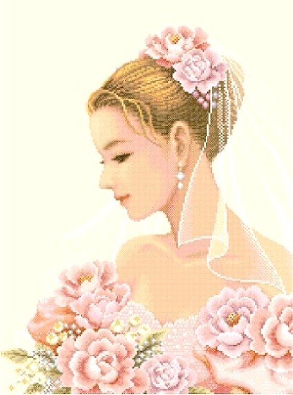 Schema punto croce Sposa 1