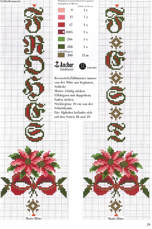 Schema punto croce Stella di natale 4