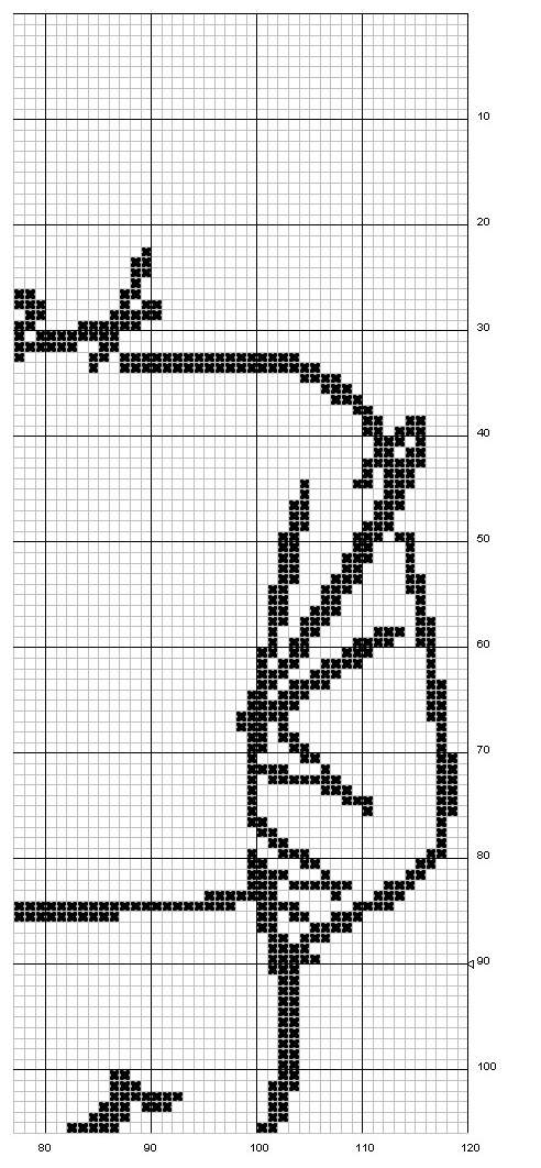 Schema punto croce Uomo fiori 3