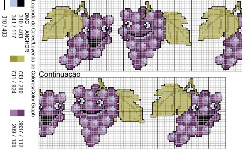 Schema punto croce Uva