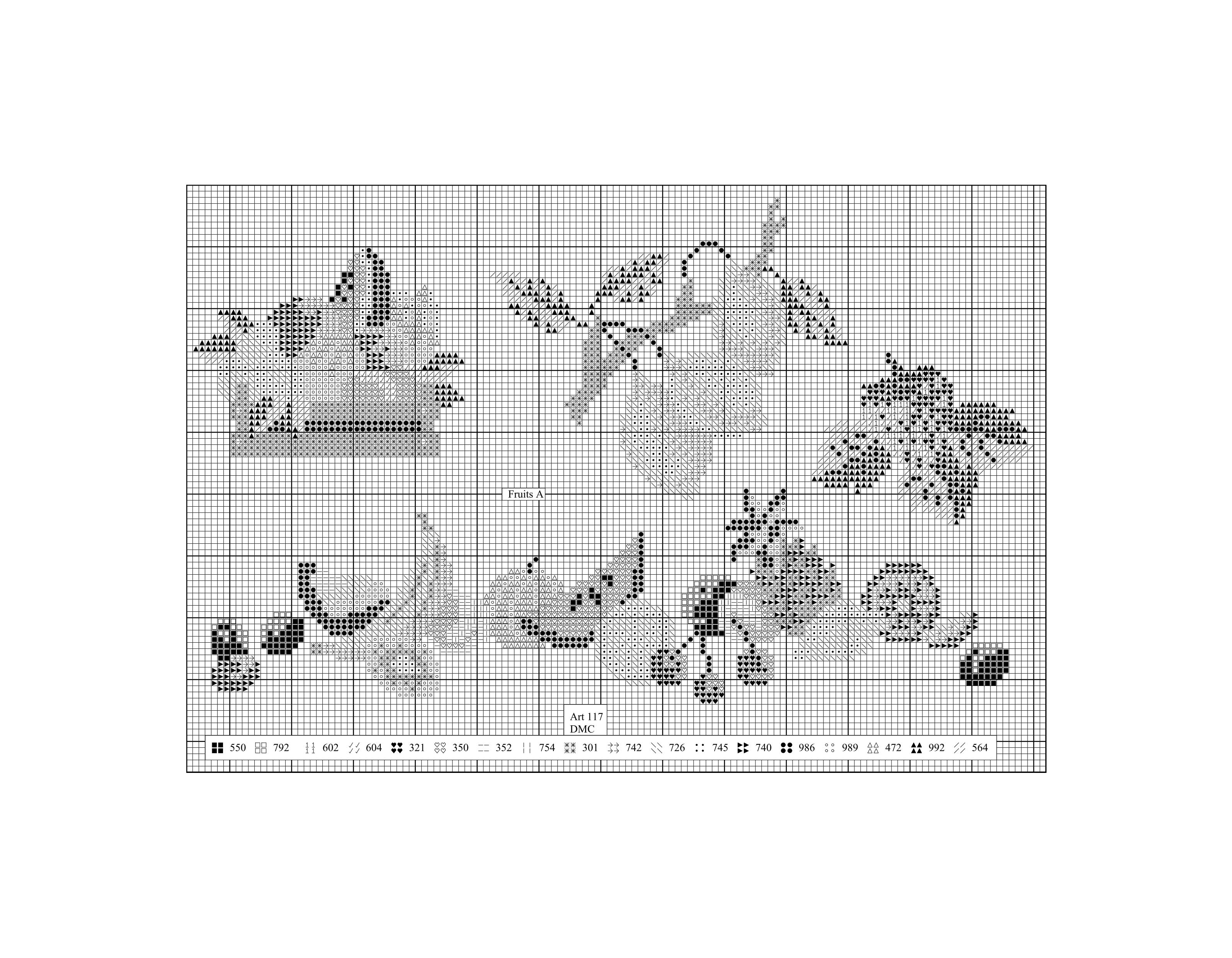 Schema punto croce Frutta Mista