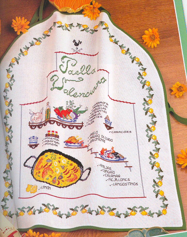 Schema punto croce Paella Valenciana 01