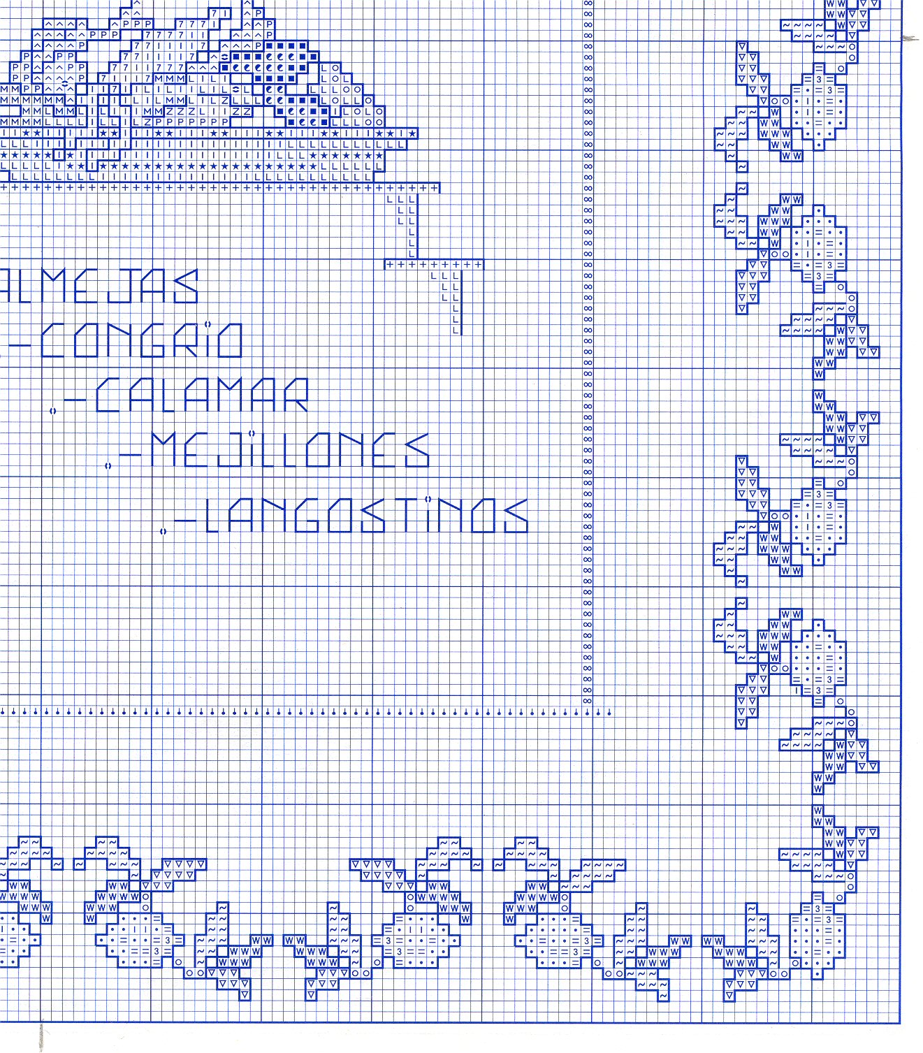 Schema punto croce Paella Valenciana 10