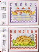 Schema punto croce Pollo Banana Flambe