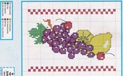 Schema punto croce Uva Limoni Ciliegie