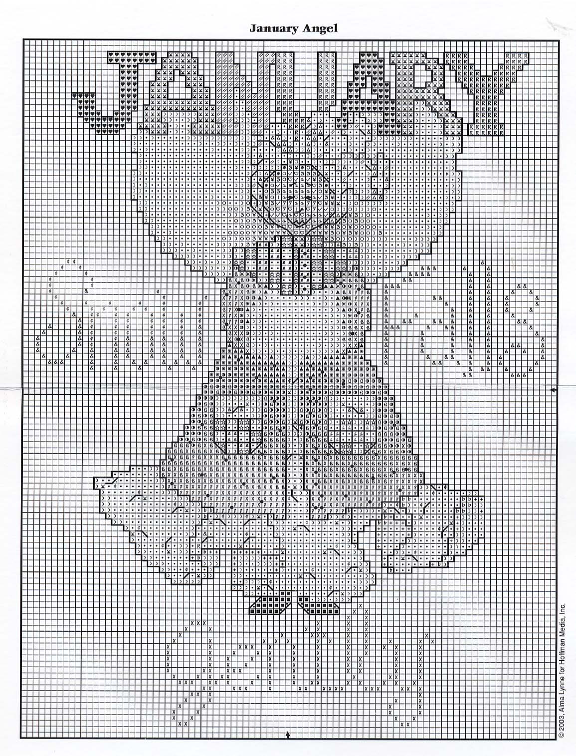 Schema punto croce Angelo Gennaio 02