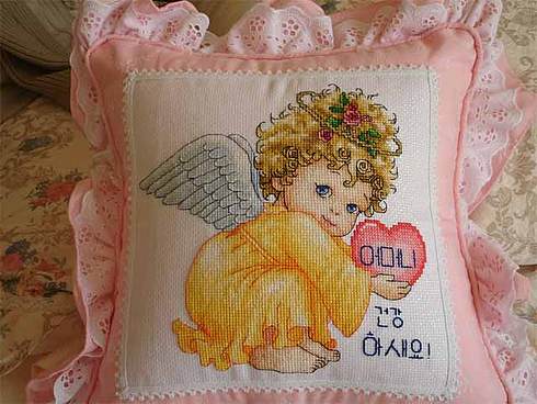 Schema punto croce Angelo Giallo 01